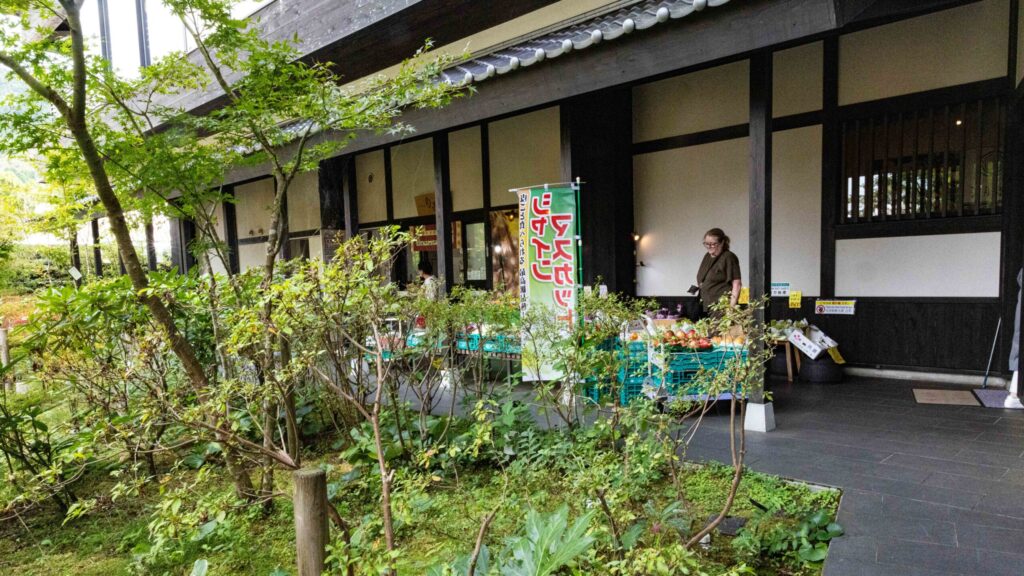 Kim checking out a Sunday produce market