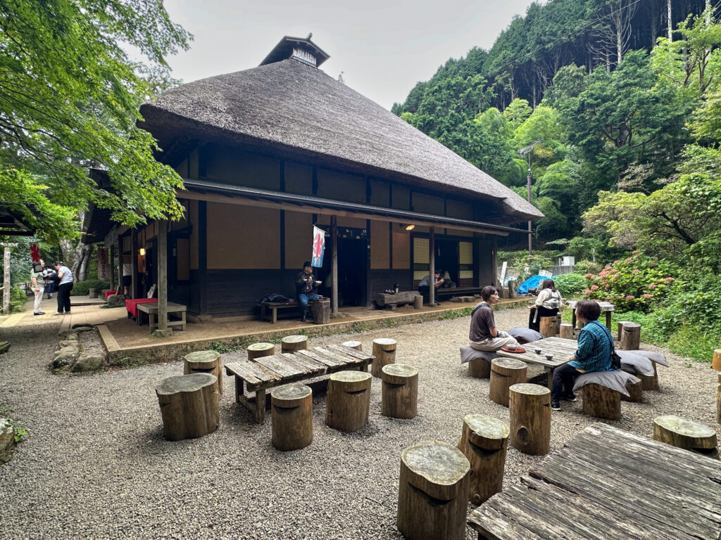 Exterior seating at Hakone Amazake Teahouse