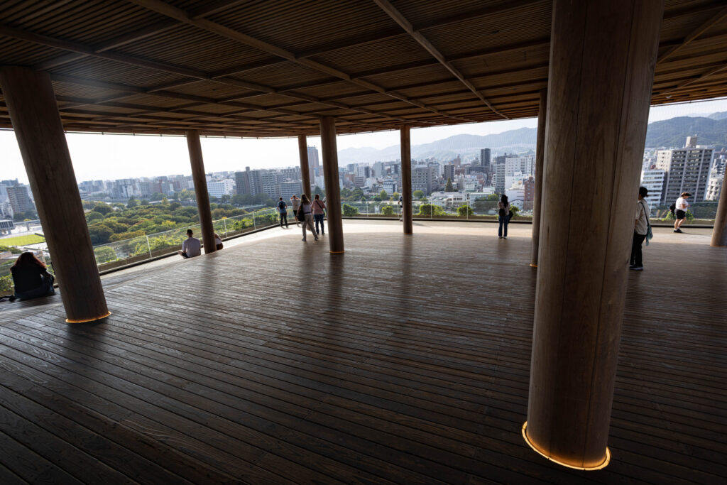 The observation deck of Hiroshima Orizuru Tower