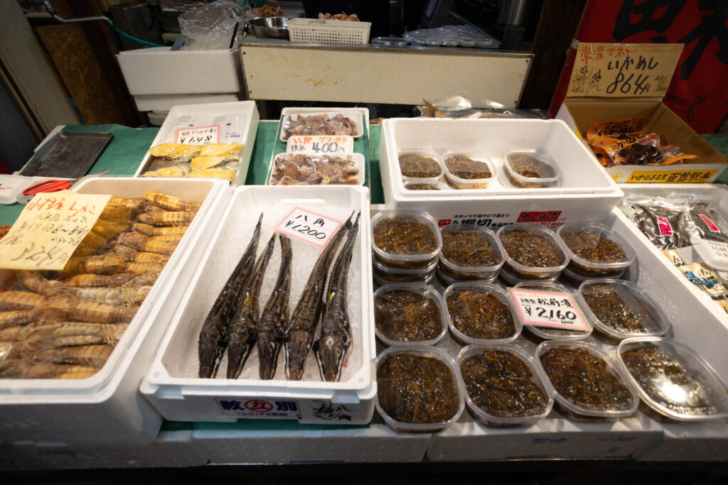 Seafood in Otaru Sankaku Market