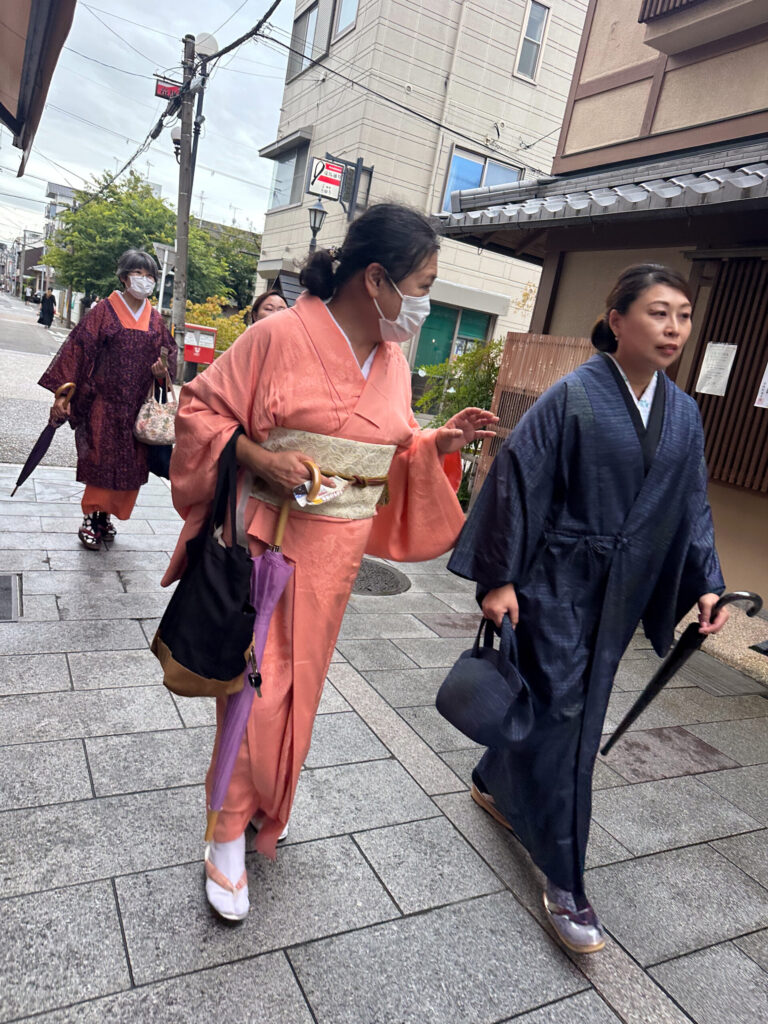 Passed many elegant ladies