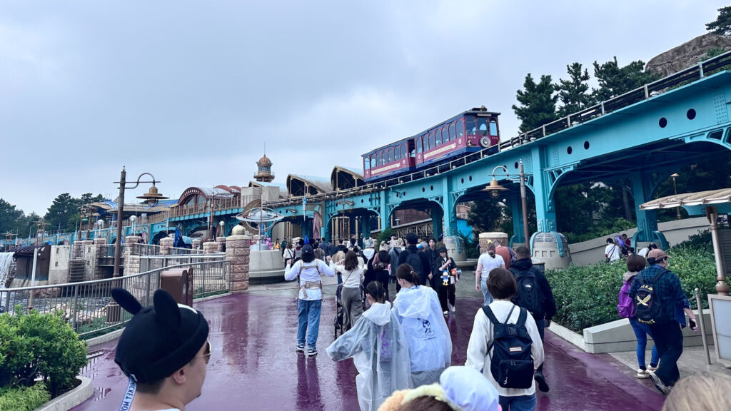 DisneySea has an elevated rail system
